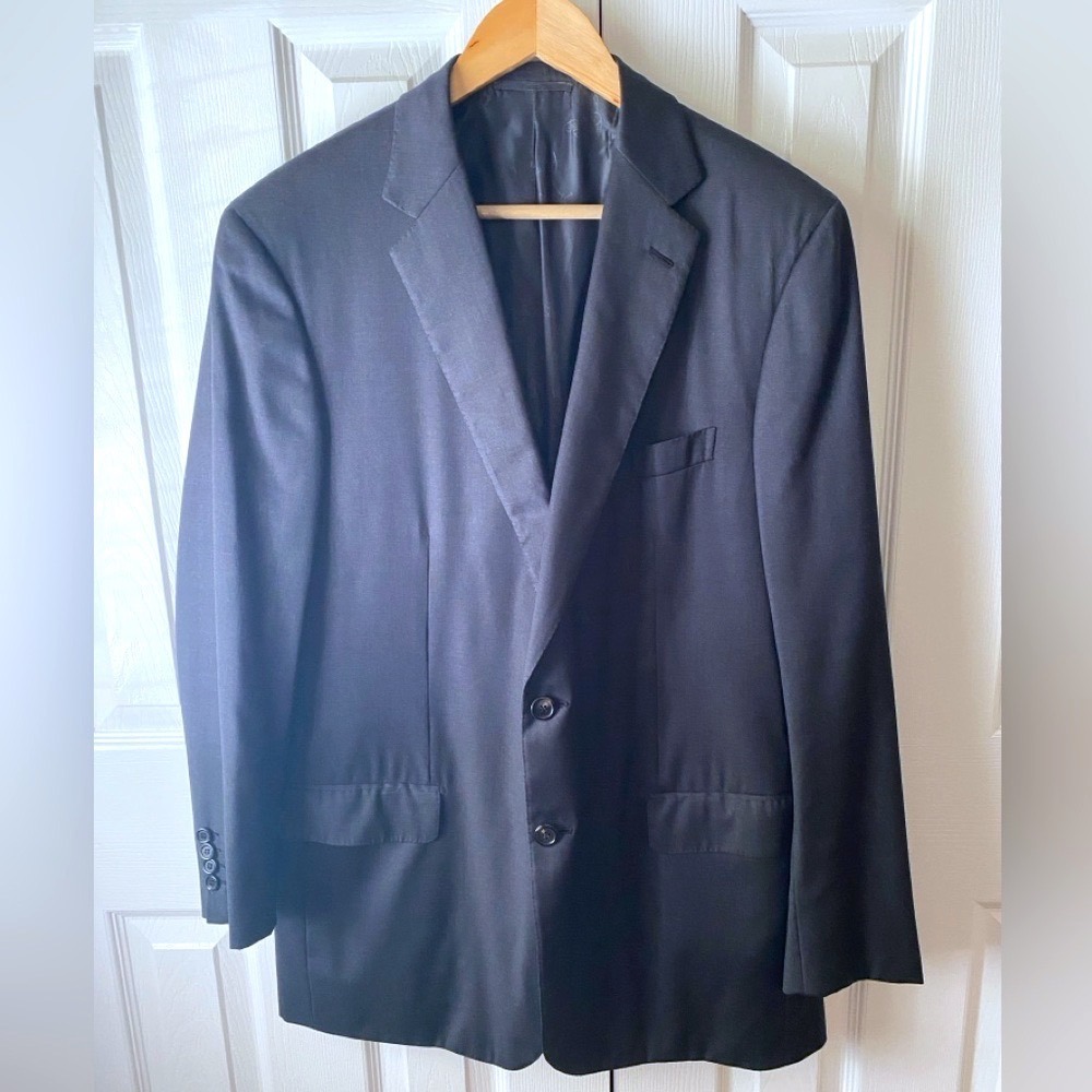 Brioni Colosseo Charcoal Gray Heather 100% Virgin Wool 2-Button Blazer SZ 44L